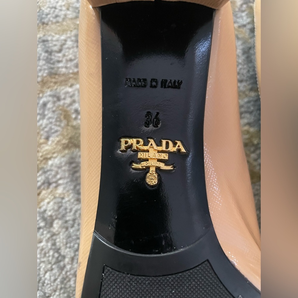 Authentic Prada Rose-Nude Patent Leather Block Heels (36) - Picture 7 of 10